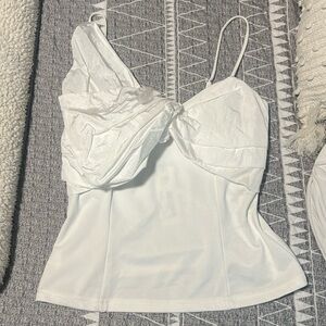 White bow tank, adjustable straps, new with tag